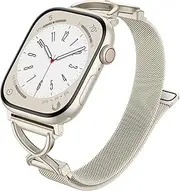 Dirrelo Metal Slim Band Compatible for Apple Watch Bands for Women 40mm 41mm 38mm 44mm 45mm 42mm 49mm 46mm, Mesh Stainless Steel Magnetic Clasp Strap for iWatch Series 10/9/8/7/6/5/4/3/2/1/SE Ultra