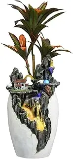Fountain Living Room Water Decoration, Evergreen Bonsai, Home Porch Courtyard Landscape Decoration, Circulation Water Decoration for Gardens