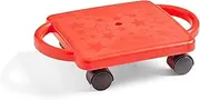 Hand2mind Red Heavy-Duty Indoor Scooter Board With Handles, Gym Scooters for Kids, Recess Toys, PE Equipment for Elementary School, Indoor Play Equipment, Floor Scooter, Sports Activities
