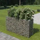 Gabion Raised Bed Galvanised Steel 180x50x100 cm Garden Planter Outdoor De 43558