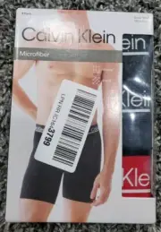 CALVIN KLEIN Boxer Briefs MICROFIBER Mens Underwear 3 Pack Black Red Medium M