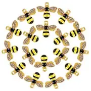 48 Pieces Bee Charms Bee Rhinestone Pendants Honeybee Jewelry Craft Charms