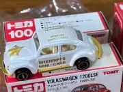 Vintage Tomica #100 Volkswagen 1200LSE Beetle Sherriffs Mini Cars -White - Japan