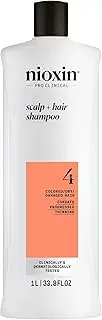 Nioxin System 4 Scalp Plus Hair Thickening Shampoo for Damaged Hair with Progressed Thinning, 1000 ml