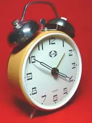 LOUD NEW OLD STOCK Vintage 70's KUCO USSR Winding Alarm Clock with Bells NR113