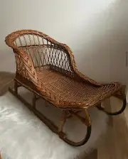 NEW! Wicker sled Santa clause handmade children's sledges santa wooden sleigh