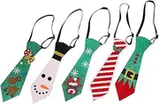 TEHAUX 1set Christmas Tie Christmas Neckties Christmas Party Decor Boy Funny Holiday Neckties Snowflake Ties for Men Boys Christmas Bow Tie Christmas Party Tie Men Tie Glitter 5pcs