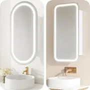 Mercio Athena Oval / Rectangular Shape LED PVC Mirror Shaving Cabinet White
