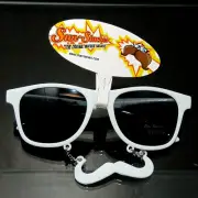 *FREE SHIP* Sun Staches Sunglasses Mustache Glasses Adult Black Lenses