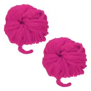 2pcs Chunky Yarn Bulky Thick Fluffy Yarn for Crochet Blanket,Rose Pink