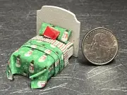 Dollhouse Miniature Bed Green F 1:48 Quarter inch scale 1/4 F210 Dollys Gallery
