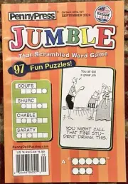 Penny Press Jumble Magazine September 2024 Scrambled Word Game Fun Puzzles