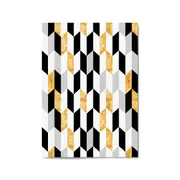 Minimal Geometric Pattern Black, White and Gold Wall Art
