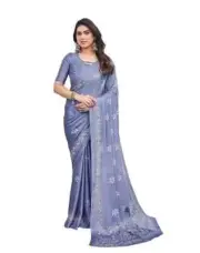 Yashika Women's Elegant Chiffon Saree with Blouse Material