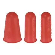 9Pcs Rubber Fingers Tips Finger Protectors Silicone Thimble 3 Sizes Red