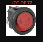 (QTY. 72) ZF RRA22H3BBRLN Rocker Switch SPST ON-OFF 10A RED Illuminated