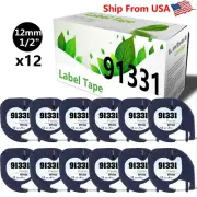 12-Pack Label Tape S0721660 91331 for Dymo LetraTag LT-110T Laber Maker