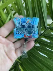 Admissions Coordinator Retractable Badge Reel Work ID Holder Office Admin Gift