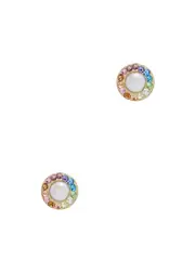 Soru Jewellery Pearl Rainbow 18kt Gold-plated Stud Earrings - Multicoloured - One Size One Size