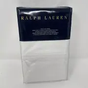 Ralph Lauren FULL FLAT SHEET White RL 464 Solid Percale 100% Cotton