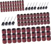 Mikinona 102pcs Set Sanding Drum Bands Set for Nail Drill Kit Includes Bands with Mandrels Grit for Polishing Carving and Finishing and Ceramics