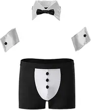 [EROMATE] Mens Butler Lingerie Underwear Tuxedo Waiter Server Brief Costume Outfit