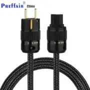 Audiophile OFC Copper Wire AC Power Cable IEC Female US AU EU Schuko Gold Plug