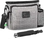 Large Dog Treat Pouch for Training with Magnetic Closure, Portable Dog Walking Fanny Pack Built-in Poop Bag Dispenser and Multiple Pockets, Includes Waist Belt Clip, Adjustable Shoulder Strap (Grey)