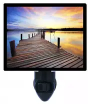 Sunset Decorative Photo Night Light, Peaceful Dock, Lake