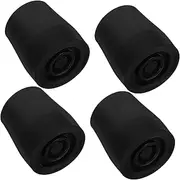 4pcs Anti-Slip Foot Covers for Commode Chairs Foot Pads Cane Tip Restroom Chair Feet Pads Walkers Accessories for Seniors Chair Feet Protectors Black Rubber