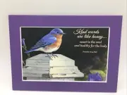 New Handmade 5x7 (Matted ) Scripture Inspirational Quote Songbird Free Ship 219