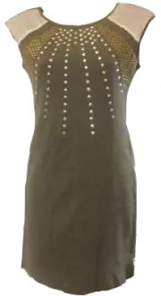 IMAGINARY VOYAGE GREY STUDDED STRETCHY TUNIC DRESS Size S, M, L