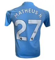 Matheus Nunes Signed Manchester city 2023/2024 Home Shirt