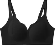 [Generic] Front Closure Wireless Bra Soft Comfortable Bras Everyday Bras Daily No Underwire Bra Beige Large Sports