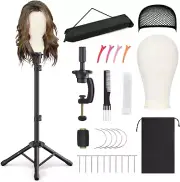 Reinforced Wig Stand with Mannequin Head - Adjustable Wig Head Stand with Head f