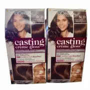 2 Pack Loreal Casting Creme Gloss Hair Color 5CB Chestnut Brown Discontinued NEW