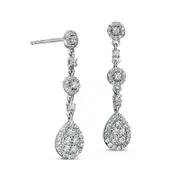 0.75 CT. T.W. Composite Diamond Teardrop Earrings in 10K White Gold