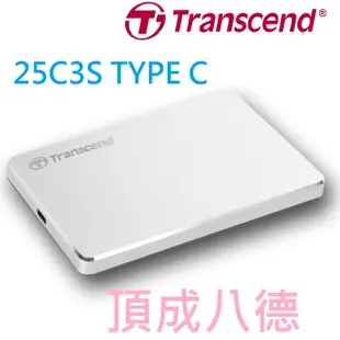 Transcend 創見 StoreJet 25C3S 1TB 2TB 極致輕薄2.5吋Type C行動硬碟 C3S