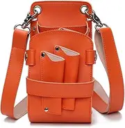 Hairdressing Pouch Bag Pet Teacher Hairstylist Scissors Waist Tool Storage Bag for Hairdressers(Orange)