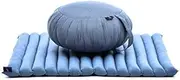 Leewadee Meditation Cushion Set – 1 Round Zafu Meditation Pillow and 1 Square Roll-Up Zabuton Meditation Mat, Pillows Bundle Filled with Kapok