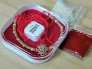 Box Rakhi, Designer Rakhi for Bhaiya with Roli Rice, Metal Rakhi TOP Quality