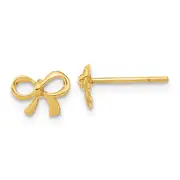 14K Yellow Gold Polished Bow Post Earrings