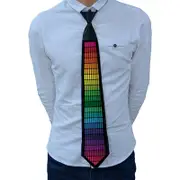 Style 04 LED Sound-Activated Glowing Tie - Party Performance Accessory with Adjustable Light Patterns(Batteries not included, self-provided)