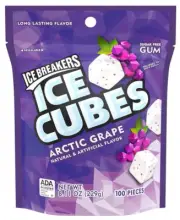 ICE BREAKERS Arctic Grape Cubes Sugar Free Chewing Gum Pouch, 8.11oz (100 Piece)