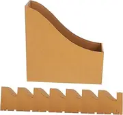 DOITOOL 8pcs Paper Magazine File Holder Brown Storage Bins for Office Classroom Home Spacious Document Organizer Book Bins for Efficient File Management