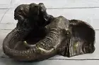 Art Deco Brass Bronze Copper Ashtray With Elephant Head Home Decor Gift