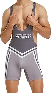 [YUFEIDA] Men's Athletic Supporters Active Base Layers Bodysuit One Piece Boxer Singlet Leotard Stretchy Wrestling