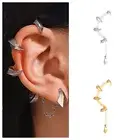 925 Silver Plated Ear Clip On Cuff Cartilage Helix Non-Piercing ear clip Gift