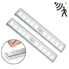 10 LED PIR Motion Sensor LED Night Light Battery Operated with Magnetic Strip