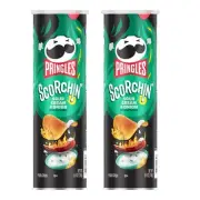 Pringles SCORCHIN' HOT SOUR CREAM & ONION Potato Crisps Chips, 5.5 (2 Cans)
